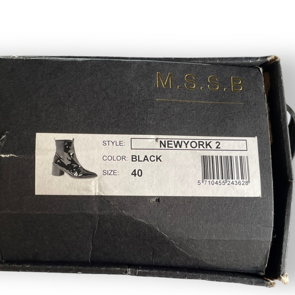 Maison Shoeshibar Designer Patent Leather Boots Slip On Pointed Toe - Picture 7 of 12